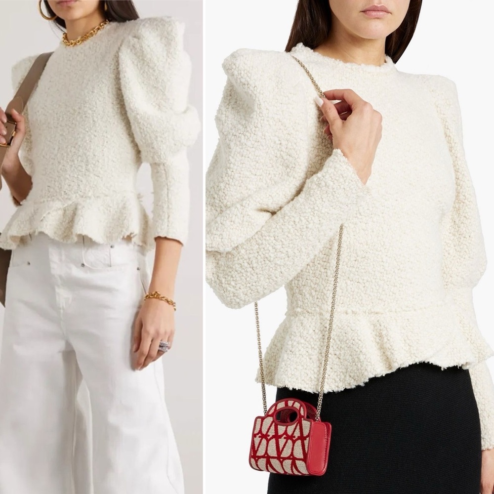 Isabel Marant Giamili Bucle Peplum Sweater Top in Ecru Size 40 (8 US) - Picture 8 of 16